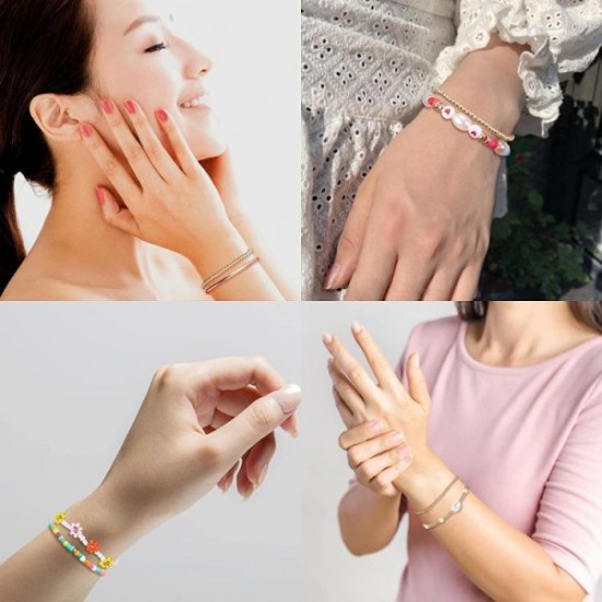 8Pcs Beaded Stretch Y2K Bracelets For Women Handmade Lobster Clasp Beaded Bracelets Pearl Flower Rainbow Elastic Adjustment Bracelet Beach Summer VSCO Bracelet Set 8Pcs Beaded Stretch Y2K Bracelets For Women Handmade Lobster Clasp Beaded Bracelets Pearl Flower Rainbow Elastic Adjustment Bracelet Beach Summer VSCO Bracelet Set